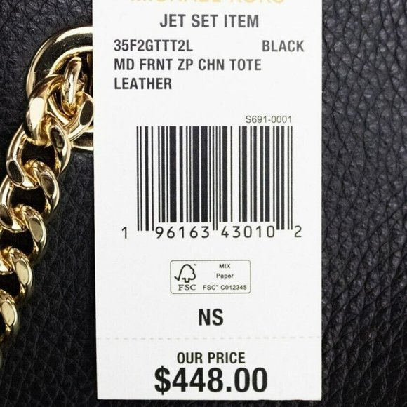 Michael Kors Jet Set Large Signature Leather X Cross Chain Shoulder Tote Handbag - Picture 6 of 7